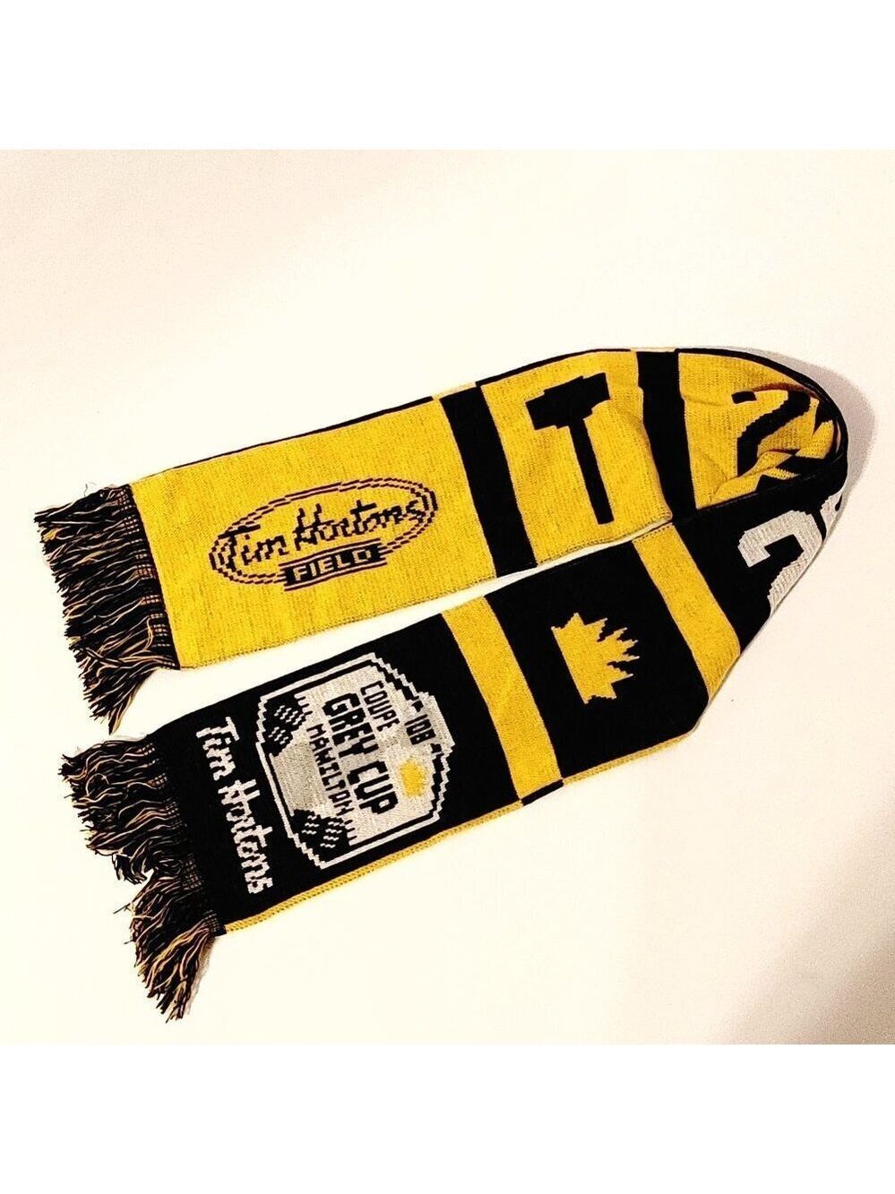 TIM HORTONS HAMILTON Grey Cup Field Scarf Knit Scarf Tassel Scarf